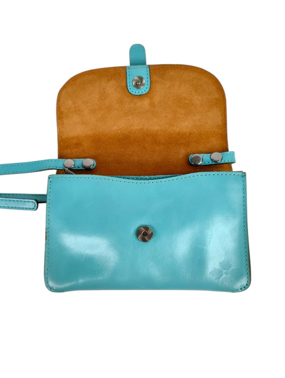 Patricia Nash Turquoise Leather Crossbody Wallet Bag | 100% Leather - Picture 5 of 16